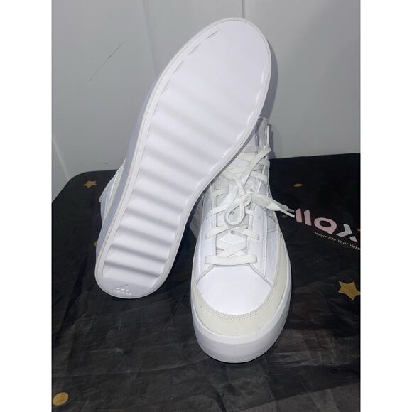 New Men’s Sz 12 Adidas ZNSORED Hi Premium Leather Cloud White Shoes IE9417 - Picture 5 of 7